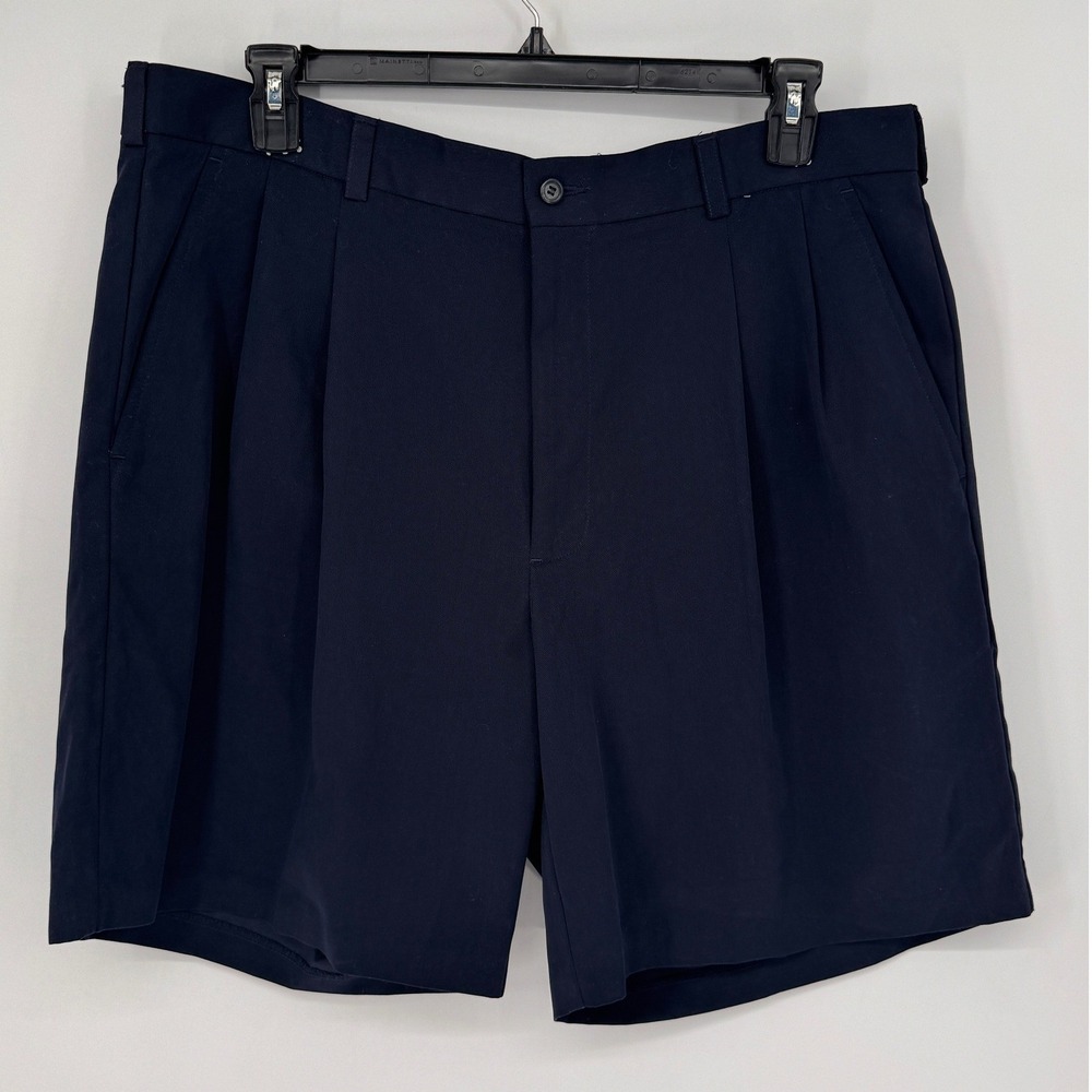 IZOD‎ Golf Shorts Mens 40 Navy Blue New Pleated Performance Twill 4565003470
